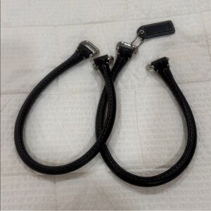 Coach Black Leather Handles with Silver Accents